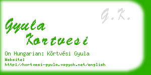gyula kortvesi business card